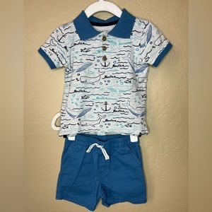 ❌SOLD ON EBAY❌ Nautica Baby Boys 2Pc Vallarta Blue Polo Short Set 12 Months